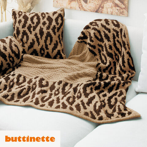 Strickanleitung – Wohndecke im Animal-Design