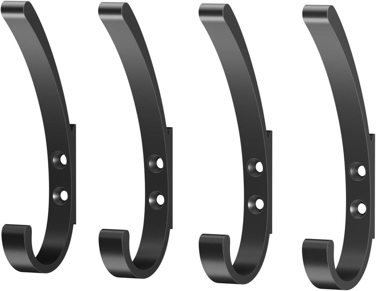 Set van 4 sterke wandhaken voor kleding, handdoeken en accessoires