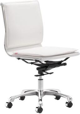 Maile Home Dream Plus Armless Office Chair White - 23L x 23W x 36.6-40H