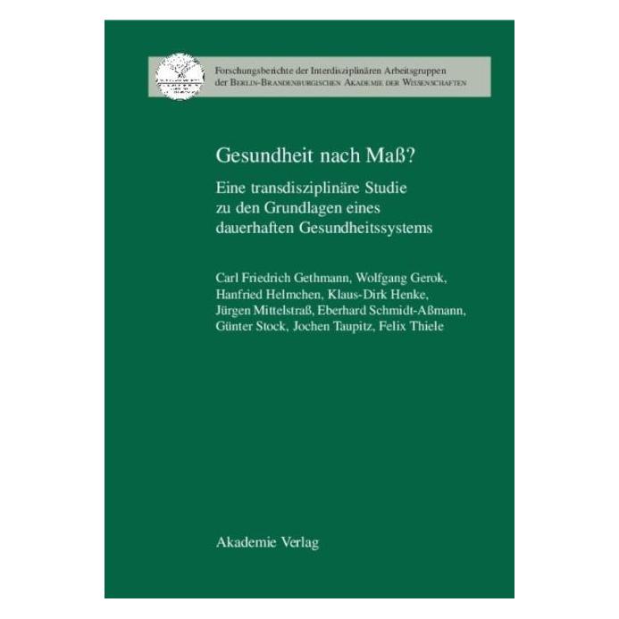 De Gruyter Gesundheit nach MaÃ? (Deutsch, Hardcover) (67759205)