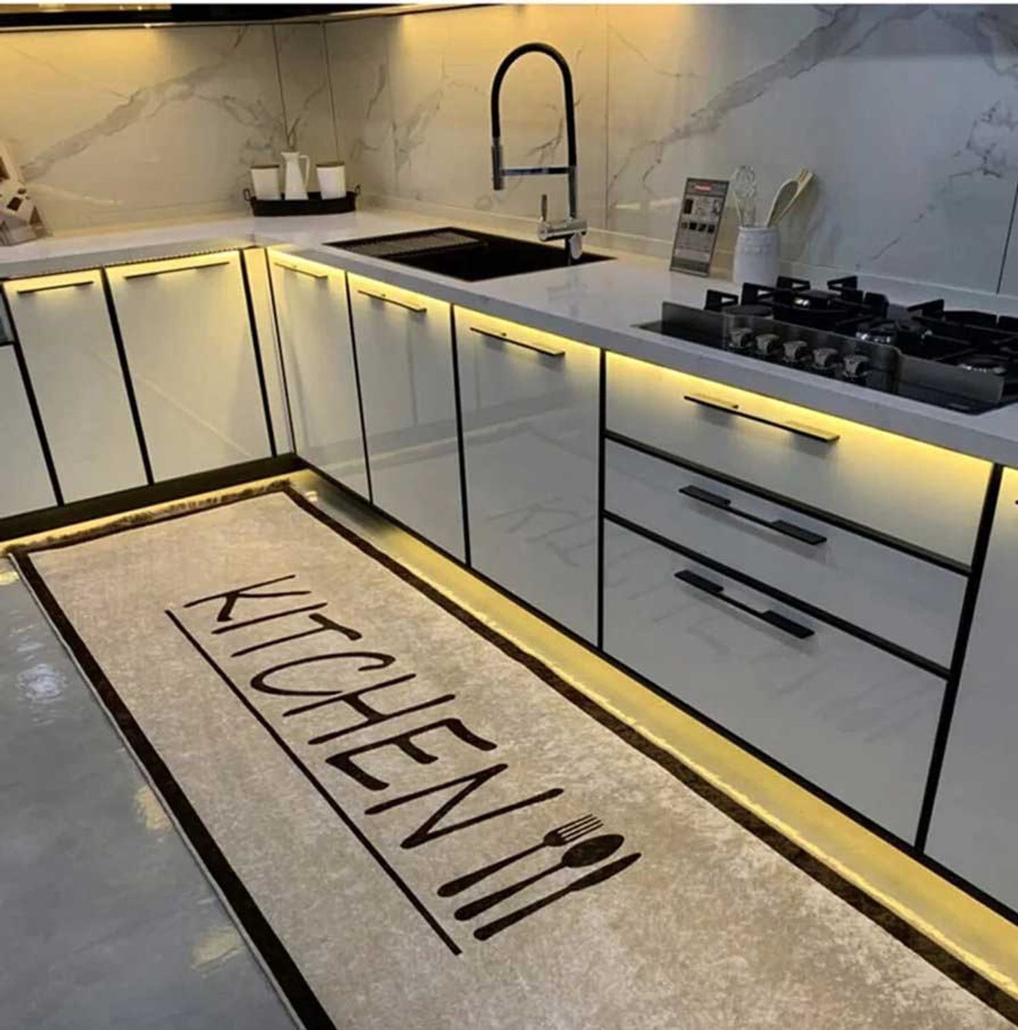 Keukenloper Kitchen - Crème - 80 x 200 cm