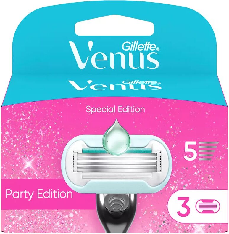 Gillette Venus - Party Edition Ersatzklingen für Frauen mit sensibler Haut, 3 Ersatzklingen, 3 Stück