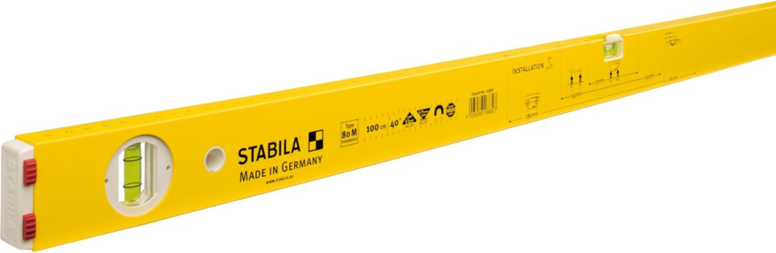 Stabila waterpas model 80M voor installatiewerk, lengte: 1,00 meter