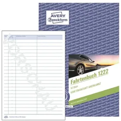 Avery Zweckform Fahrtenbuch für PKW »1222« (A5 hoch) weiß, 14.8x21 cm