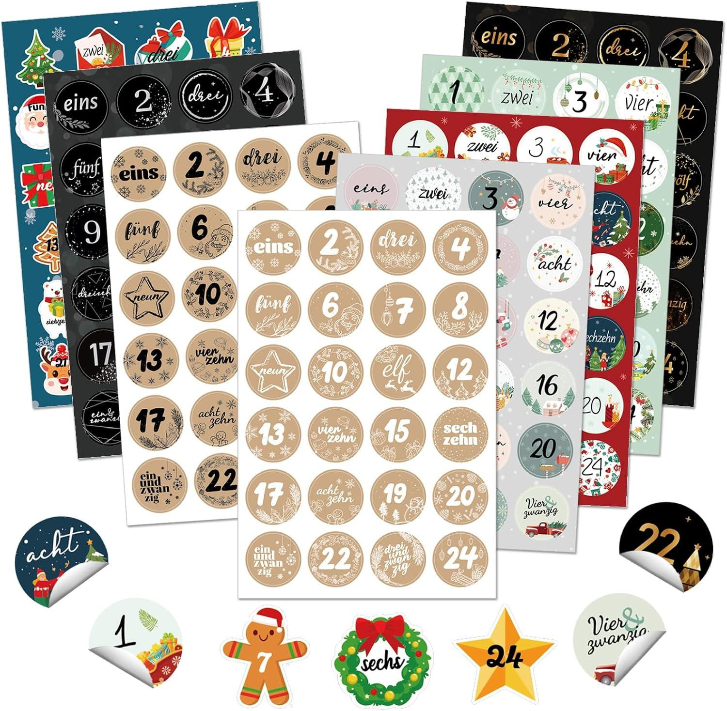 oCreon 24 Adventskalender Cijferstickers 2025 - Nummers 1-24