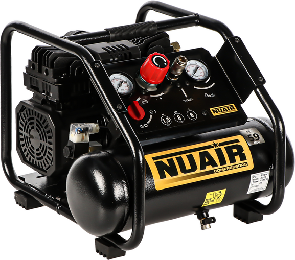 Nuair Siltek TB 6 - Compresseur d'air électrique portatif insonorisé, oil-less  - Moteur 1.5 CV- 6 L