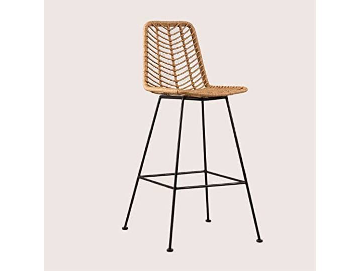 SKLUM Barhocker aus synthetischem Rattan Gouda Natural Natürlich ↑75 cm Schwarz