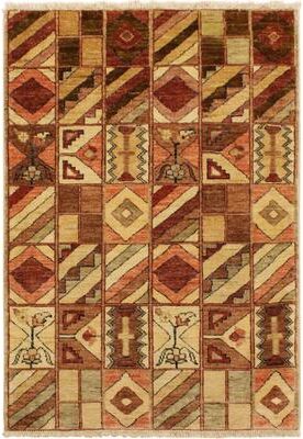 Treasured Knots Rustica Mosaic Gabbeh Hand-Knotted Wool Area Rug