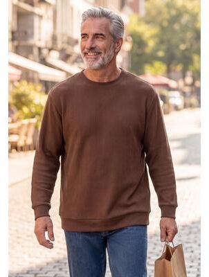 Men's Big & Tall Softline Crewneck by KingSize in Espresso (Size 2XL)