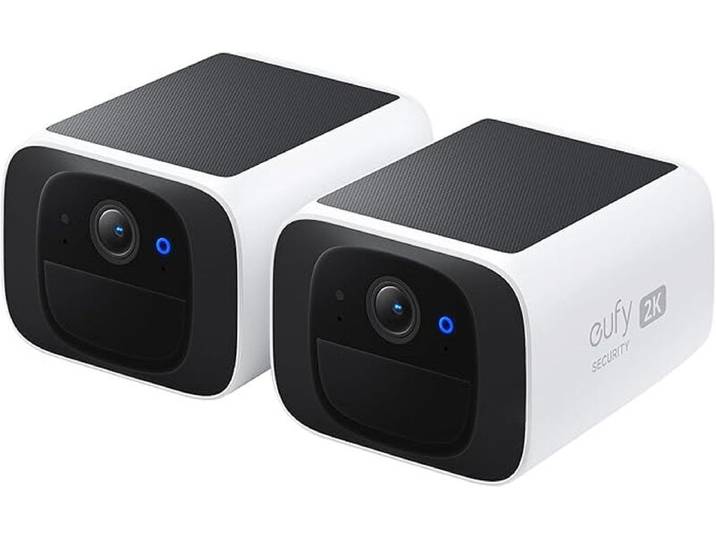 eufy Security, Caméra de Surveillance Extérieure sans Fil WiFi eufy SoloCam S220, Pack de 2, Résolution 2K, Compatible Alexa, Wi-Fi 2.4 GHz, sans Frais Mensuels