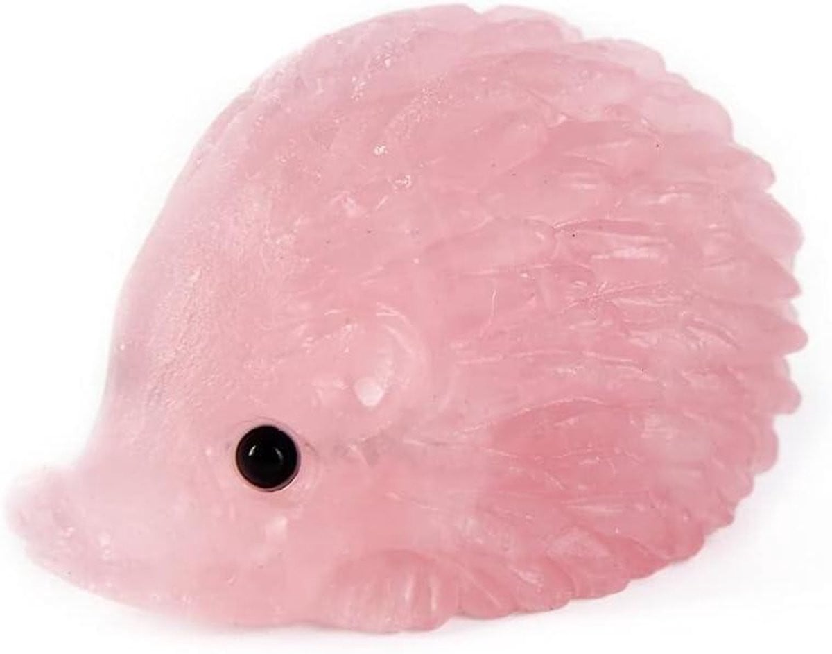 Handgesneden Edelsteen Egel Beeldje - Unieke Kristallen Dier Decoratie voor op Tafel
