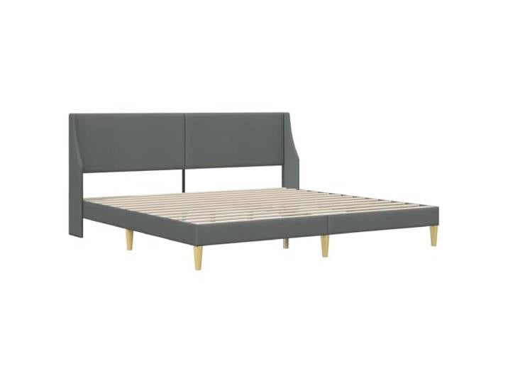 SKTQYQO Bettgestell dunkelgrau 100 x 203 cm Stoff Fester Lattenrost, Beine aus Sperrholz, 140 kg Kapazität