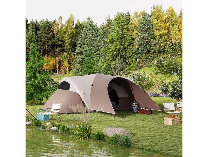 Outsunny Tente Famille 5-6 Pers Étanche Ventilée