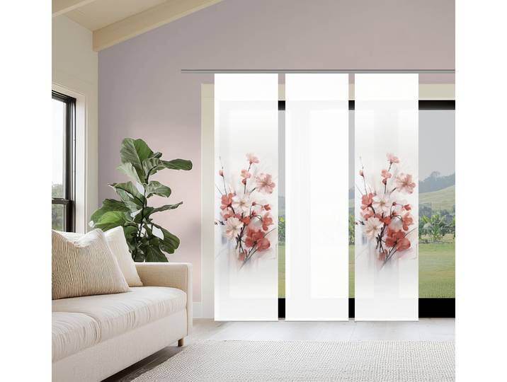 Schiebegardine HOME WOHNIDEEN LOTUS , rosa (altrose), B:60cm H:245cm, Polyester, Gardinen, Schiebegardine, Schiebewand Seidenoptik, SET, Digitaldruck