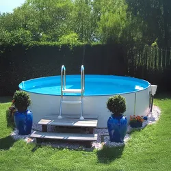 Rundpool Prime, Ø 500 x 120 cm, Komplettset, Folie & Handlauf blau