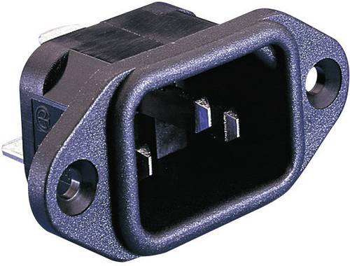 Bulgin PX0580/63 Kaltgeräte-Steckverbinder PX Stecker, Einbau vertikal Gesamtpolzahl: 2 + PE 10A Schwarz 1St.