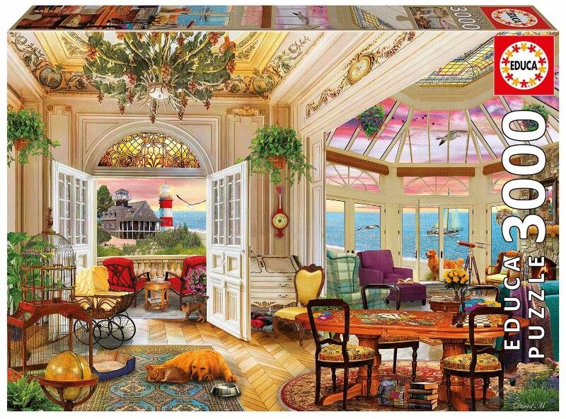 Puzzle 3000 pcs Vivre en bord de mer - Educa