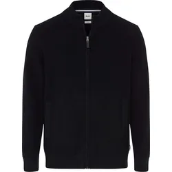Brax Herren Strickjacke mit Stehkragen - John, Baumwolle-Wollmix, Strukturstrick Dunkelblau / L