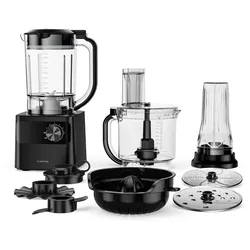 Klarstein Velaire Küchenmaschine mit Mixer Kneten, Aufschlagen & Entsaften 1200W 2l Küchenmaschine/1,75l Mixer Schwarz