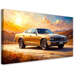 LEINWANDBILD Auto Straße Landschaft 100x50cm