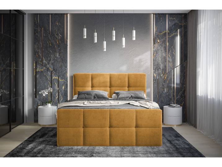 Boxbett Robanna 180 x 200cm Microfaser Valeria Gelb/Bernstein Freiform