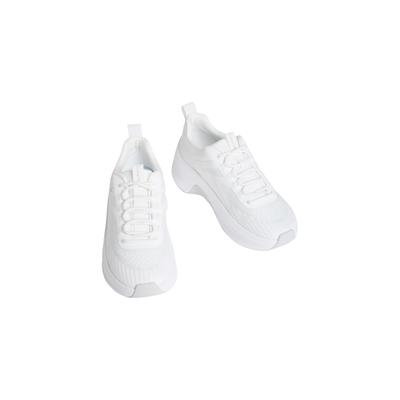 Plateausneaker CALVIN KLEIN "CHUNKY RUN CKSTRIPE LUP SP KN", Damen, Gr. 40, Textil, weiß, Minimalmuster, unifarben, Basic, Schuhe Plateausneaker, Chunky-Sneaker, Halbschuh, Schnürer mit Logoschriftzug