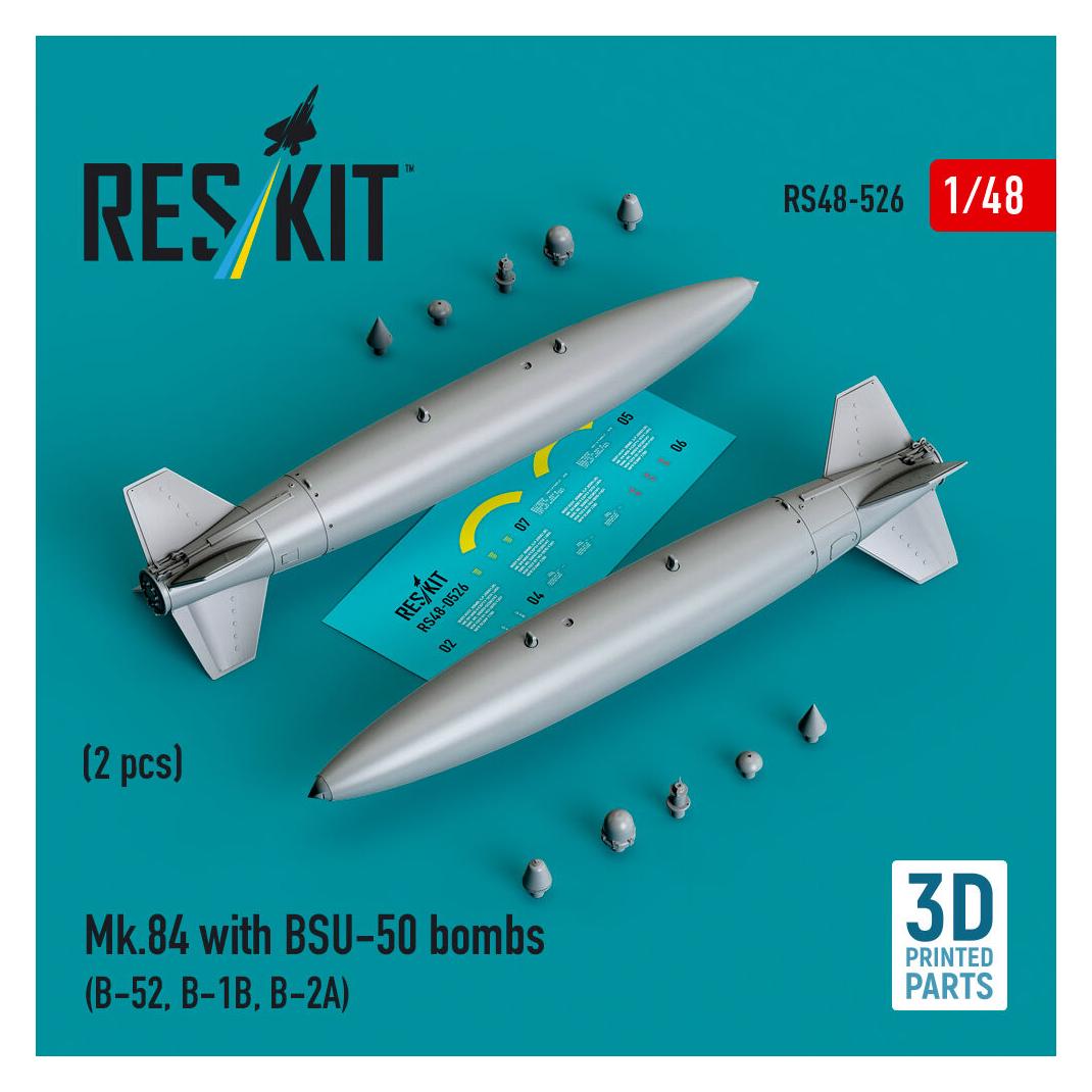 ResKit Mk.84 with BSU-50 bombs (2 pcs) (B-52, B-1B, B-2A) (3D printed) (RS48-0526)