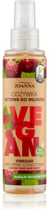 Joanna Vegan Raspberry Vinegar après-shampoing en spray pour des cheveux brillants et doux 150 ml