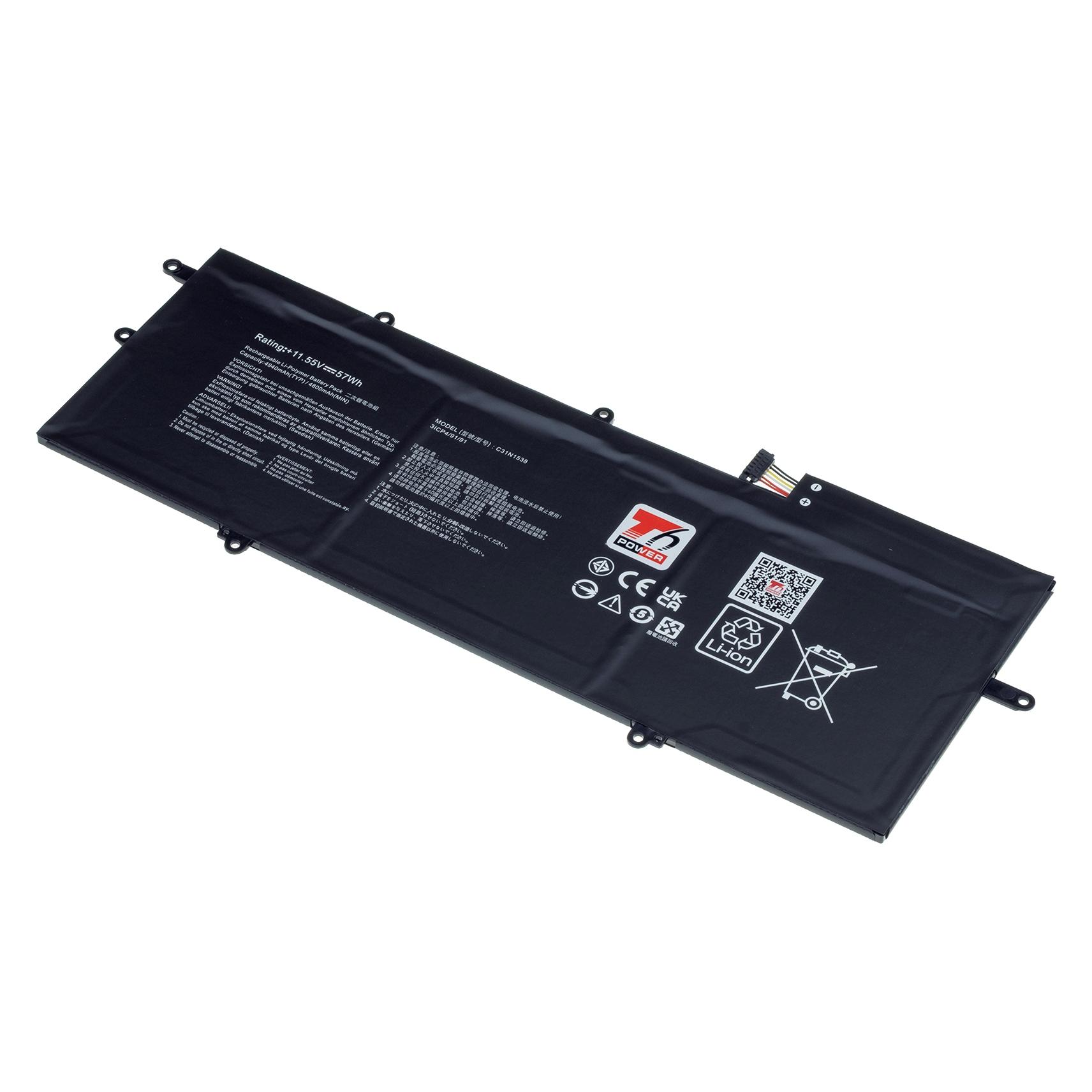 T6 Power Baterie pro Asus ZenBook Flip UX360UA, 4940mAh, 57Wh, 3cell, Li-pol (3 Zellen, 4940 mAh) (NBAS0239)