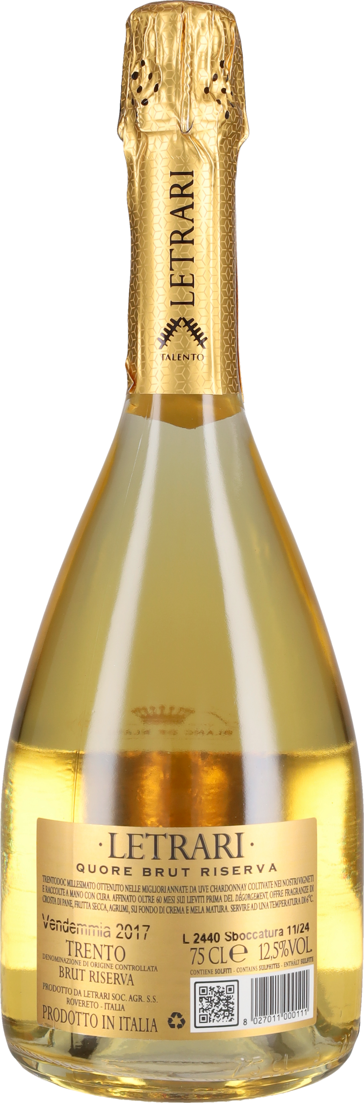 Trento Spumante Brut Riserva 'Quore' Letrari 2017