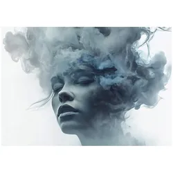FOTOTAPETE Frau Gesicht Blau 150x105 cm