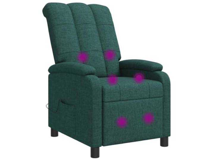 NLQMSU Massagesessel, neigbar, dunkelgrün, Polyestergewebe 6 Massagepunkte, Fernbedienung, Winkel 115°-160°, Metallrahmen, Holz, Schaumstoff und Faser