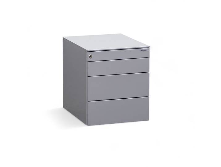 Rollcontainer Dieffebi, Silbergrau, mit Schubladen, Neu – perfekt für modernes Büro