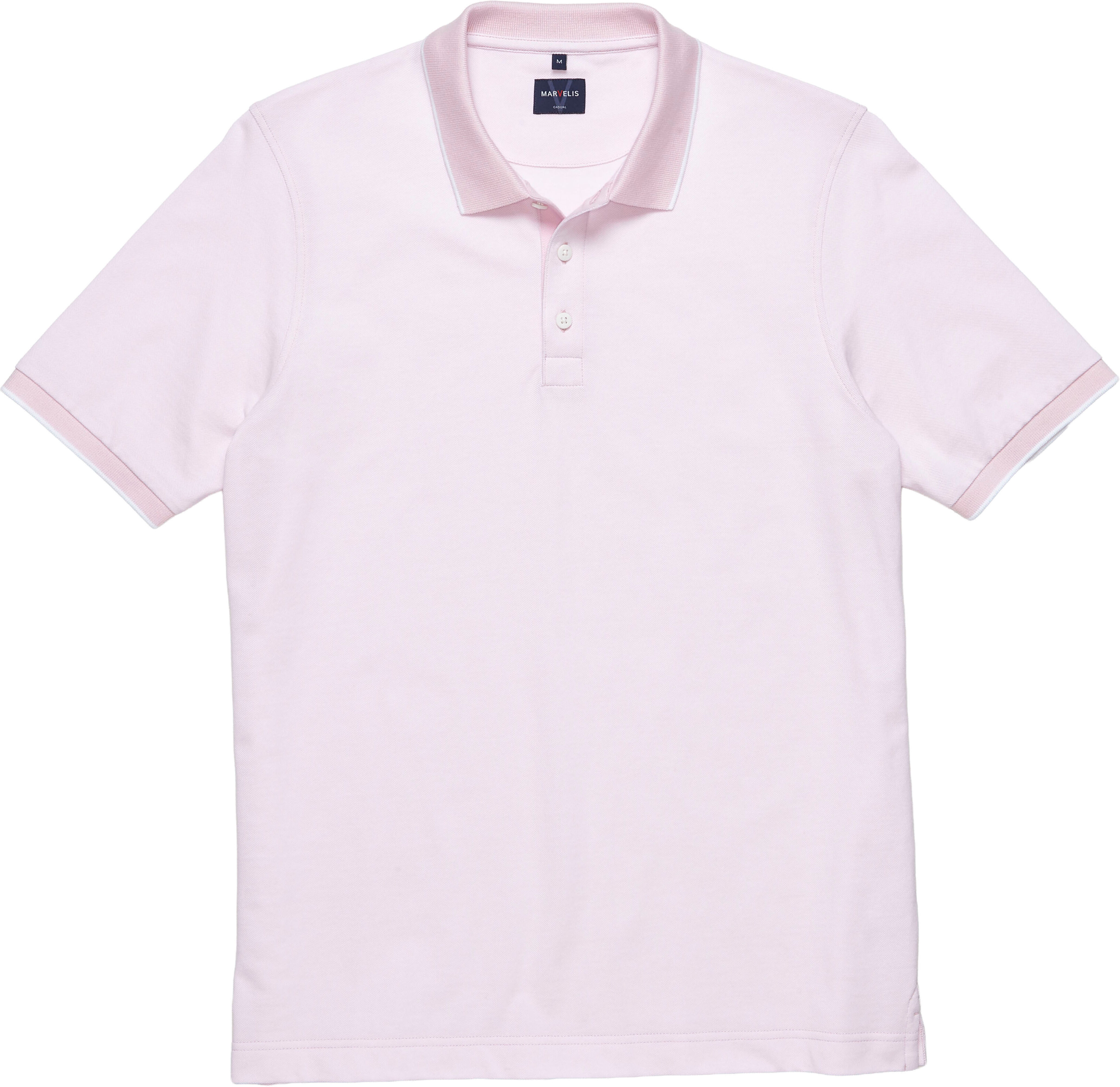 Poloshirt MARVELIS, Herren, Gr. 4XL, rosa (rose), Obermaterial: 100% Baumwolle, regular fit normal, Bündchen, Shirts Poloshirt, meliert, leicht tailliert rose 4XL