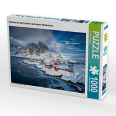CALVENDO Puzzle Hamnøy auf den Lofoten nach einem Wintersturm 1000 Teile Lege-Größe 64 x 48 cm Foto-Puzzle Bild von Dr. Oliver Schwenn