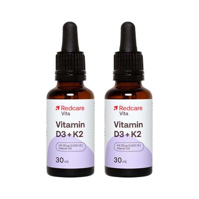 Redcare Vitamin D3 + K2 Doppelpack 2x30 ml Tropfen zum Einnehmen