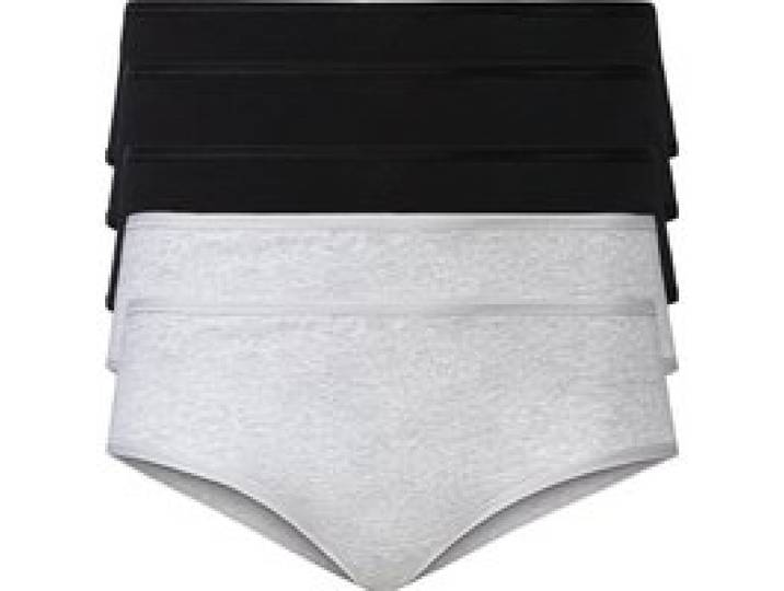 ESMARA® Lot de 5 culottes hipsters femme (noir/gris)
