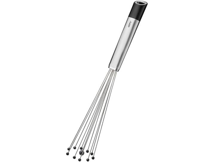 Schneebesen GEFU Kugel-Schneebesen PRIMELINE , silber, B:4cm H:3cm, Edelstahl, Kunststoff, Schneebesen, Schneebesen, Eigenschwingung der Kugeln für schaumiges Ergebnis, hitzebeständig