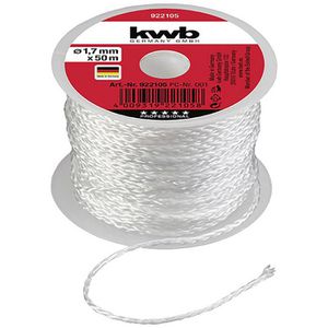 kwb Maurerschnur 922105, weiß, Ø 1,7mm, geflochtenes Nylon, 50 m