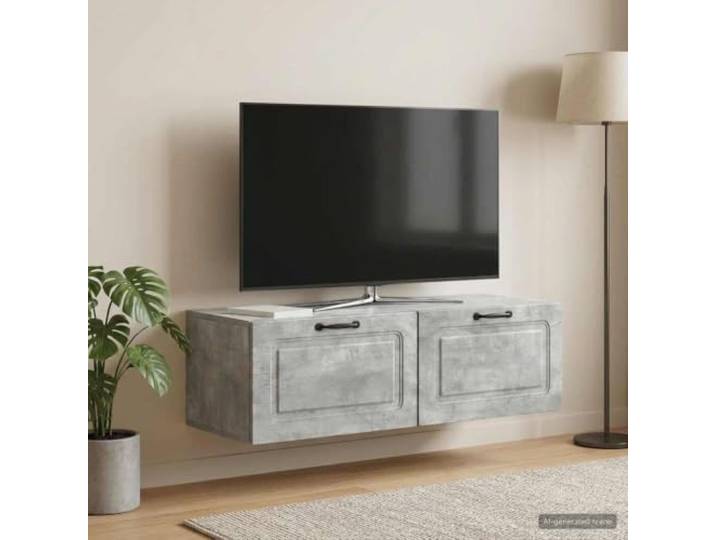 Wandmontierter TV-Schrank Betongrau 98 x 41 x 30 cm Entertainment-Center 98x41x30 cm, Betongrau, robuste Konstruktion, Kabelmanagement, platzsparend
