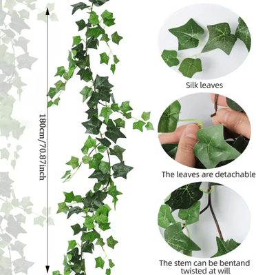 Inspire Picks Artificial Ivy Vines Garland Lush Greenery Wall & Hanging Plant Decor 1pc ivy