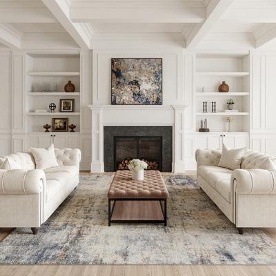 Nourison Rustic Textures Distressed Contemporary Abstract Area Rug