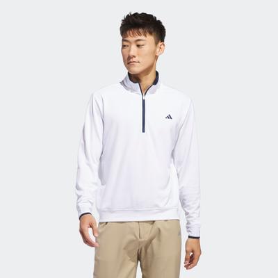 Sweatshirt ADIDAS PERFORMANCE "LIGHTWEIGHT HALF-ZIP OBERTEIL", Herren, Gr. XXL, weiß, Obermaterial: 100% Polyester, angesetztes Bündchen, Sweatshirts Sweatshirt