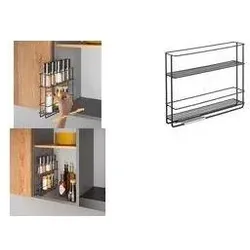 Metaltex Gewürzregal In & Out LAVA, ausziehbar, schwarz Material: Metall beschichtet, Küchen Organizer, Schwarz