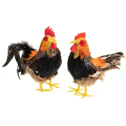 Federhahn und -huhn, 17 cm und 18 cm, 2 Stück