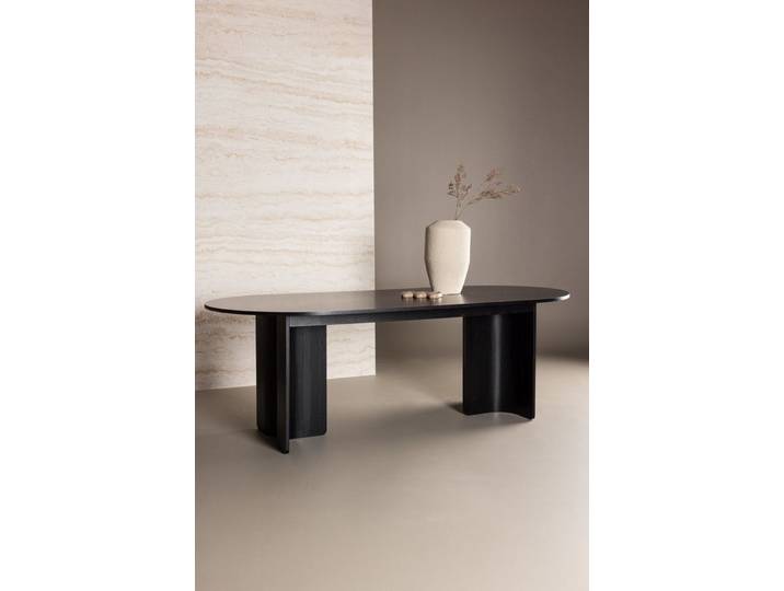 Venture Home Esstisch Tyresö, ovaler Esstisch in elegantem Schwarz, 220 × 100 cm, Esszimmertisch, MDF, hell, pflegeleicht