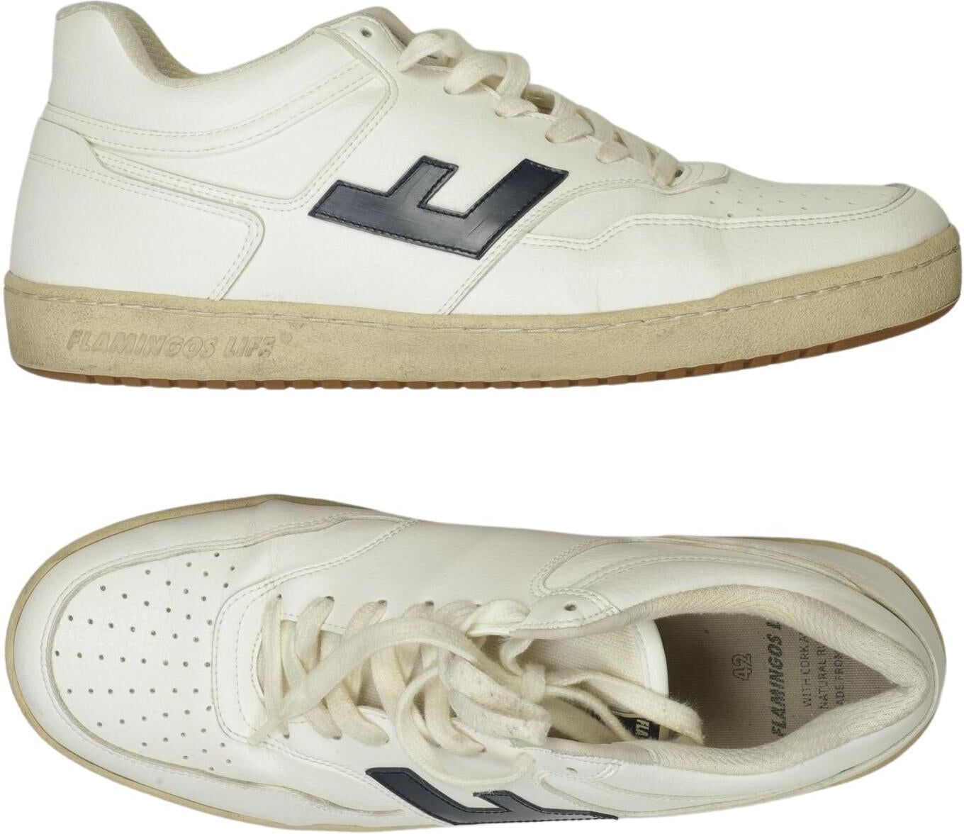 flamingos life Herren Sneaker, Weiß, Gr. EU 42, Kunstleder - Second Hand