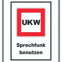 HB-Druck Sprechfunk zu benutzen Schild mit Symbol und Text A1 (594x841mm)