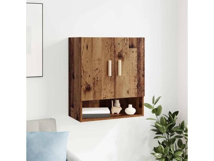 GPWERSDF Wandschrank 60 x 31 x 70 cm Holzwerkstoff mit Tuer Wandmontiert, Tuer mit Scharnieren, mehrere Faecher, pflegeleichte Oberflaeche, vielseitig nutzbar