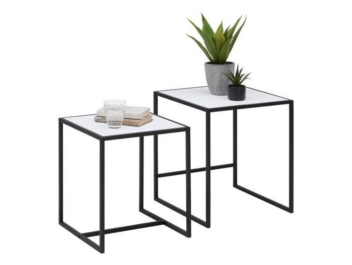 Beistelltischset Tobi Weiß/Schwarz